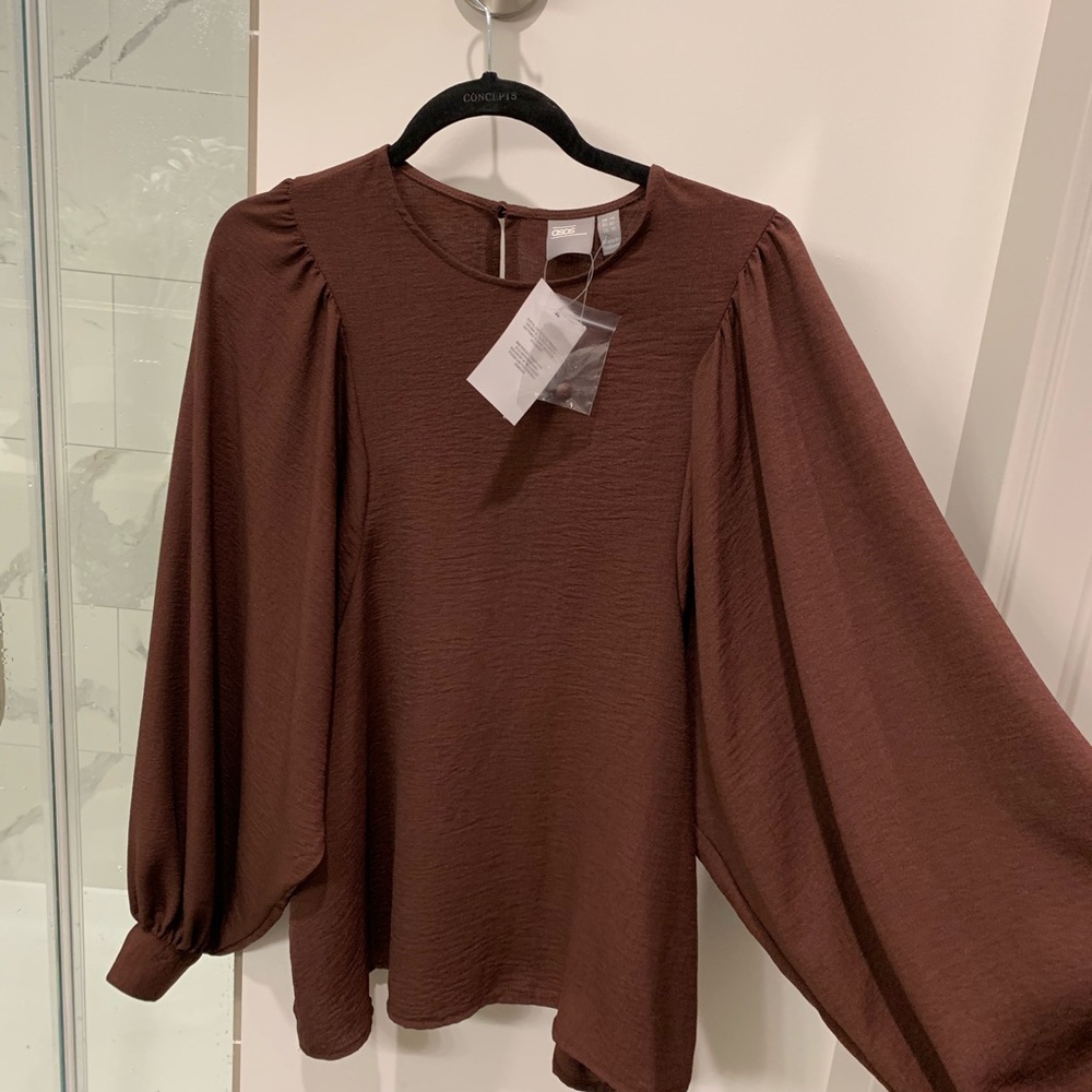 NWT Brown Batwing Sleeve Blouse